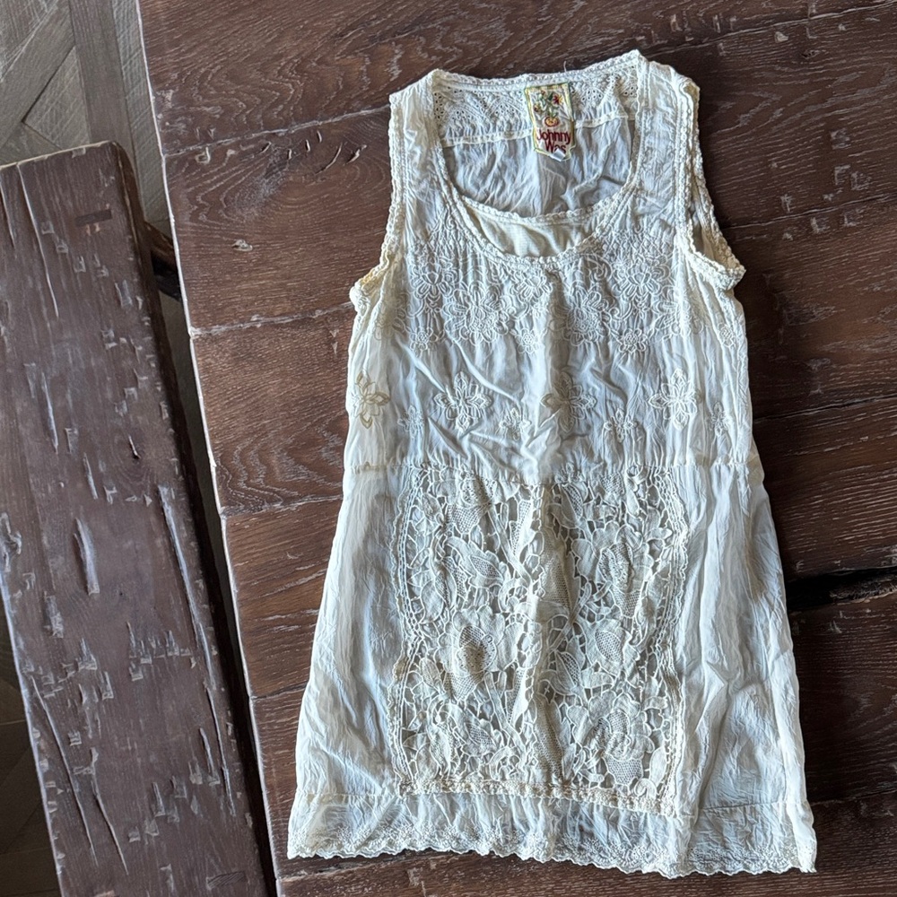 Johnny Was Cream Lace Dress